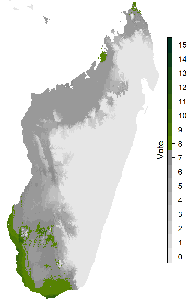 The map with extreme scenario and dispersion.