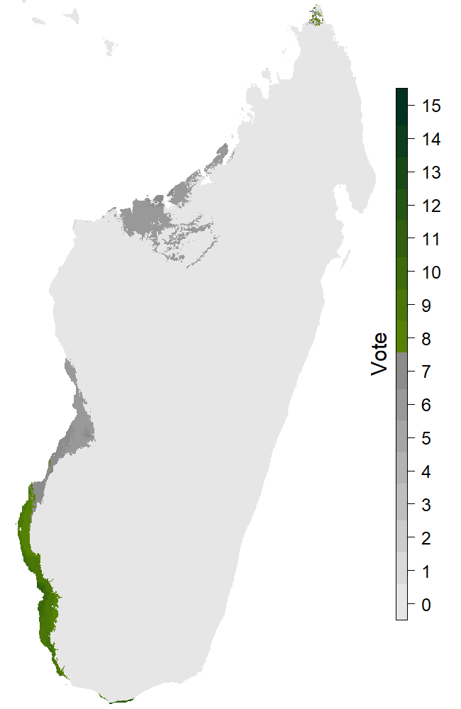 The map with extreme scenario and no dispersion.